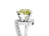 White gold Fancy Yellow Heart  Solitaire Twist Band with Pave Set Diamonds and Four-Prong Setting_95