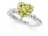 White gold Fancy Yellow Heart  Solitaire Twisted Band Prong Set Engagement Ring_83
