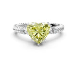 White gold Fancy Yellow Heart  Solitaire Twisted Band Prong Set Engagement Ring_85