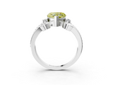 White gold Fancy Yellow Heart  Solitaire Twisted Band Scroll Prong Ring_6