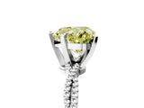 White gold Fancy Yellow Heart  Solitaire Twisted Band with Bead Prong Setting_277