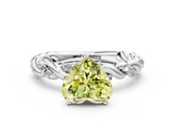 White gold Fancy Yellow Heart  Solitaire Twisted Band with Pavé Accents and Four-Prong Setting_3