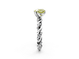 White gold Fancy Yellow Heart  Solitaire Twisted Band with Pavé Accents and Four-Prong Setting_5