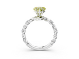 White gold Fancy Yellow Heart  Solitaire Twisted Band with Pavé Accents and Four-Prong Setting_6
