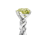 White gold Fancy Yellow Heart  Solitaire Twisted Band with Pavé Accents and Four-Prong Setting_8