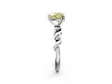 White gold Fancy Yellow Heart  Solitaire Twisted Band with Prong Setting 2