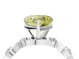 White gold Fancy Yellow Heart  Solitaire Twisted Band with Prong Setting 4