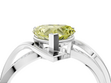 White gold Fancy Yellow Heart  Solitaire Twisted Band with Prong Setting_7