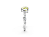White gold Fancy Yellow Heart  Solitaire Twisted Pave Diamond Ring with Four-Prong Setting_14