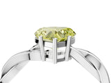 White gold Fancy Yellow Heart  Solitaire Twisted Pave Diamond Ring with Four-Prong Setting_16