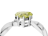 White gold Fancy Yellow Heart  Solitaire Twisted Pave Diamond Ring with Four-Prong Setting_160