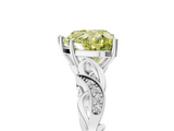White gold Fancy Yellow Heart  Solitaire Vine Band with Milgrain Prong Setting_8