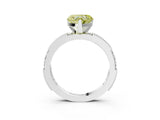 White gold Fancy Yellow Heart  Solitaire with Pavé Band and Four-Prong Setting_300