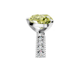 White gold Fancy Yellow Heart  Solitaire with Pavé Band and Four-Prong Setting_306