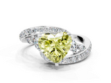 White gold Fancy Yellow Heart  Solitaire with Pavé Twist Band and Four-Prong Setting_64