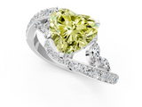 White gold Fancy Yellow Heart  Solitaire with Pavé Twist Band and Four-Prong Setting_65