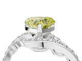 White gold Fancy Yellow Heart  Solitaire with Pavé Twist Band and Four-Prong Setting_68