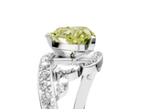 White gold Fancy Yellow Heart  Solitaire with Pavé Twist Band and Four-Prong Setting_69