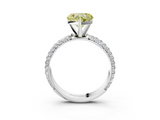 White gold Fancy Yellow Heart  Solitaire with Pave Band and Four-Prong Setting_6