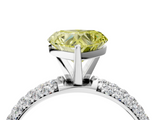 White gold Fancy Yellow Heart  Solitaire with Pave Band and Four-Prong Setting_7