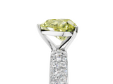 White gold Fancy Yellow Heart  Solitaire with Pave Band and Four-Prong Setting_8