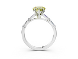 White gold Fancy Yellow Heart  Solitaire with Side Baguettes and Channel Set Band_48