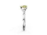 White gold Fancy Yellow Heart  Solitaire with Tapered Baguette Side Stones on a Classic Band with Four-Prong Setting_61