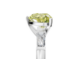 White gold Fancy Yellow Heart  Solitaire with Tapered Baguette Side Stones on a Classic Band with Four-Prong Setting_64