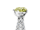 White gold Fancy Yellow Heart  Three-Stone Diamond Ring with Pavé Split Shank and Four-Prong Setting_93