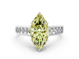 White gold Fancy Yellow Marquise  Brilliant Channel-Set Solitaire Ring with Four-Prong Setting_17