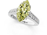 White gold Fancy Yellow Marquise  Brilliant Cut Diamond Engagement Ring with Pavé Band and Four-Prong Setting_30