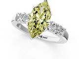 White gold Fancy Yellow Marquise  Brilliant Cut Diamond Five-Stone Prong Set Engagement Ring with Channel Band_1