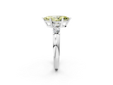 White gold Fancy Yellow Marquise  Brilliant Cut Diamond Five-Stone Prong Set Engagement Ring with Channel Band_2
