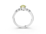 White gold Fancy Yellow Marquise  Brilliant Cut Diamond Five-Stone Prong Set Engagement Ring with Channel Band_3