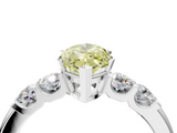 White gold Fancy Yellow Marquise  Brilliant Cut Diamond Five-Stone Prong Set Engagement Ring with Channel Band_4