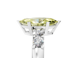 White gold Fancy Yellow Marquise  Brilliant Cut Diamond Five-Stone Prong Set Engagement Ring with Channel Band_5