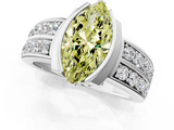 White gold Fancy Yellow Marquise  Brilliant Diamond Channel Set Wide Band Ring with Bezel Setting_1
