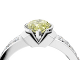 White gold Fancy Yellow Marquise  Brilliant Diamond Channel Set Wide Band Ring with Bezel Setting_4
