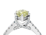 White gold Fancy Yellow Marquise  Brilliant Diamond Solitaire with Pavé Band and Four-Prong Setting 5