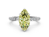 White gold Fancy Yellow Marquise  Brilliant Pavé Band Solitaire with Four-Prong Setting_17
