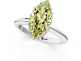 White gold Fancy Yellow Marquise  Brilliant Solitaire Engagement Ring with Six-Prong Setting and Classic Band_1
