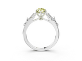 White gold Fancy Yellow Marquise  Brilliant Solitaire with Leaf Motif Band and Four-Prong Setting_34