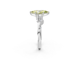 White gold Fancy Yellow Marquise  Brilliant Solitaire with Leaf Motif Band and Four-Prong Setting_35