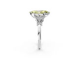 White gold Fancy Yellow Marquise  Brilliant Solitaire with Pave Band and Four-Prong Setting_2