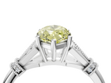 White gold Fancy Yellow Marquise  Brilliant Solitaire with Pave Band and Four-Prong Setting_4