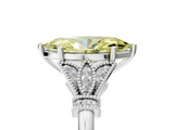 White gold Fancy Yellow Marquise  Brilliant Solitaire with Pave Band and Four-Prong Setting_5
