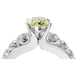 White gold Fancy Yellow Marquise  Brilliant Solitaire with Side Stones on a Pave Band and Four-Prong Setting_34
