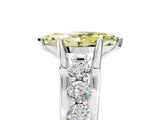 White gold Fancy Yellow Marquise  Brilliant Solitaire with Side Stones on a Pave Band and Four-Prong Setting_35