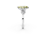 White gold Fancy Yellow Marquise  Cluster Diamond Engagement Ring with Pavé Band and Four-Prong Setting_2