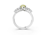 White gold Fancy Yellow Marquise  Cluster Diamond Engagement Ring with Pavé Band and Four-Prong Setting_3